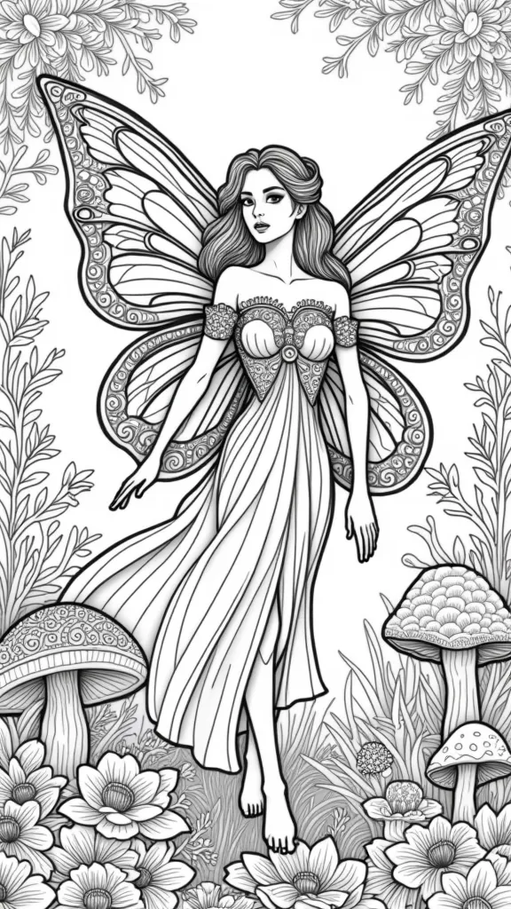 printable fairy coloring pages for adults